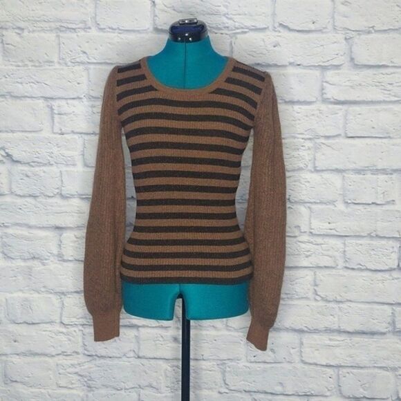 Roberto Collina Sweaters - ROBERTO Collina Women's Brown  wool mohair alpaca blend puff sleeve Sweater Sz S